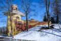 Ruin Tower in Catherine Park in Pushkin (Tsarskoye Selo), a town