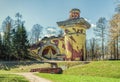 The Ruin Tower in the Catherine Park in Tsarskoye Selo. Royalty Free Stock Photo