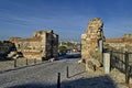 Ruin of Western fortification wall and entrance in ancient city Nessebar or Mesembria on the Black Sea coast