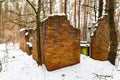 Ruin in winter forest Royalty Free Stock Photo
