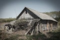 Ruined abandoned house