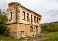 A ruined, abandoned old brick house, Bulgaria Royalty Free Stock Photo