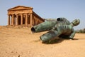 ruined ancient temple (concord) - agrigento - italy Royalty Free Stock Photo