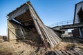 Ruined barn house, broken roof Royalty Free Stock Photo