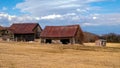 Abandoned Farm Buildings in Field - Adirondack Park, New York State Royalty Free Stock Photo