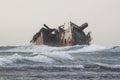 ruined body of shipwreck in Krimea