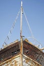 The ruined bow of an old wooden ship Royalty Free Stock Photo