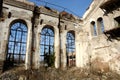 Ruined broken windows of old abandoned plant,Odessa,Ukraine