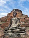 Ruined buddha statue in ancient at Ratchaburana temple,Ayutthaya thailand