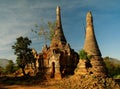 Ruined buddhist stupas in Inn Dein Myanmar Royalty Free Stock Photo
