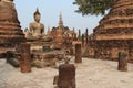 ruined buddhist temple (wat mahathat) - sukhothai - thailand Royalty Free Stock Photo