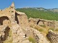 Ruined buildings at medieval village