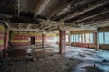 Ruined canteen for workers in abandoned Voronezh excavator plant