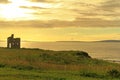 Ruined castle on a cliffs of Ballybunion in Kerry, Ireland Royalty Free Stock Photo