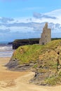 Ruined castle on a cliffs of Ballybunion Royalty Free Stock Photo