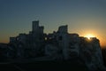 Ruined castle at sunset