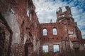 Ruined castle of Tereschenko - inside view Royalty Free Stock Photo