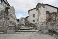 The ruined church of St. John the Baptist in Venzone Royalty Free Stock Photo