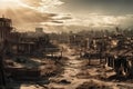 Ruined city. Post-apocalypse. Ruin. Generative AI.