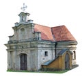 Ruined closed small rural church isolated Royalty Free Stock Photo