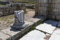 Destroyed column in an ancient Greek city Royalty Free Stock Photo