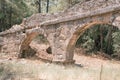 ruined construction of the old aqueduct building. explore the ancient excavations of the ruins of the ancient Lycian city of Phase