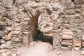 ruined construction of the old doorway building. explore the ancient excavations of the ruins of the ancient Lycian city of Phasel