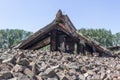 Ruined crematorium and gas chamber in the concentration camp of Auschwitz-Birkenau Royalty Free Stock Photo