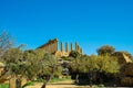 Ruined doric columns Greek Temple of Heracles in ancient Valley of Temples, Agrigento, Sicily Royalty Free Stock Photo