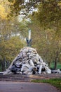 ruined face, broken head monument