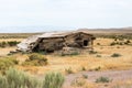 Ruined ghost town mining buildings in Mandalay Spring Nevada