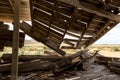 Ruined ghost town mining buildings in Mandalay Spring Nevada