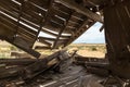 Ruined ghost town mining buildings in Mandalay Spring Nevada