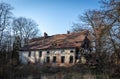 Ruined historical residential house in Krolikowice, Poland.