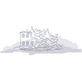 Ruined house. Vector illustration