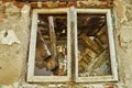 Ruined house window Royalty Free Stock Photo