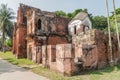 Ruined houses in historic city Panam Panam Nagor , Banglade Royalty Free Stock Photo