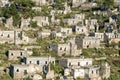 Ruined houses of Kayakoy (Levissi) abandoned village near Fethiye in Mugla province of Turkey