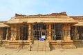 Ruined Indian temple under renovation, Hampi, India