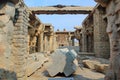 Ruined Indian temple under renovation, Hampi, India