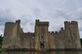 Ruined medieval castle with a moat Bodiam Castle, UK Royalty Free Stock Photo