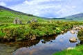 Ruined mining along a creek in Wicklow Mountains National Park, Ireland Royalty Free Stock Photo