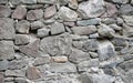 Ruined of old ancient stone wall from bricks and stone blocks, fragments embedded in the masonry showing rough texture, Historical Royalty Free Stock Photo