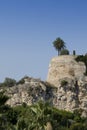 Ruined old castle walls in Monaco. Royalty Free Stock Photo