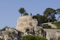 Ruined old castle walls in Monaco. Royalty Free Stock Photo