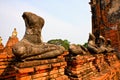 Ruined Old Temple of Ayutthaya, Thailand,