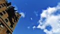 Ruined residential building against blue sky Royalty Free Stock Photo