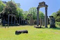 Ruined Roman temple in Virginia Water - UK Royalty Free Stock Photo