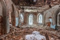 Ruined room in the Khvostov estate in Shatalovka village near Yelets town, Lipetsk region, Russia