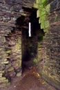Ruined secret stairs in the wall of old Llanthony priory, Abergavenny, Monmouthshire, Wales, Uk Royalty Free Stock Photo